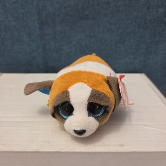 Ty Other - Ty Teenie Tys Gypsy St Bernard Dog Stackable Plush Blue Glitter Eyes MWMT 42205